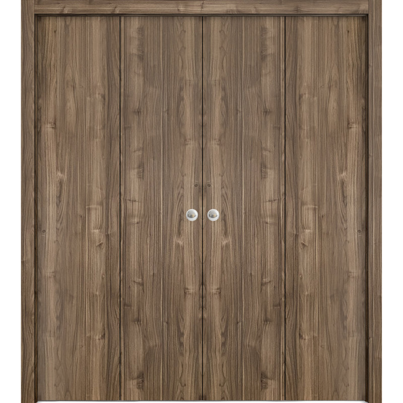 Porte pliante à panneaux en bois Planum, 72 po x 80 po, Noyer