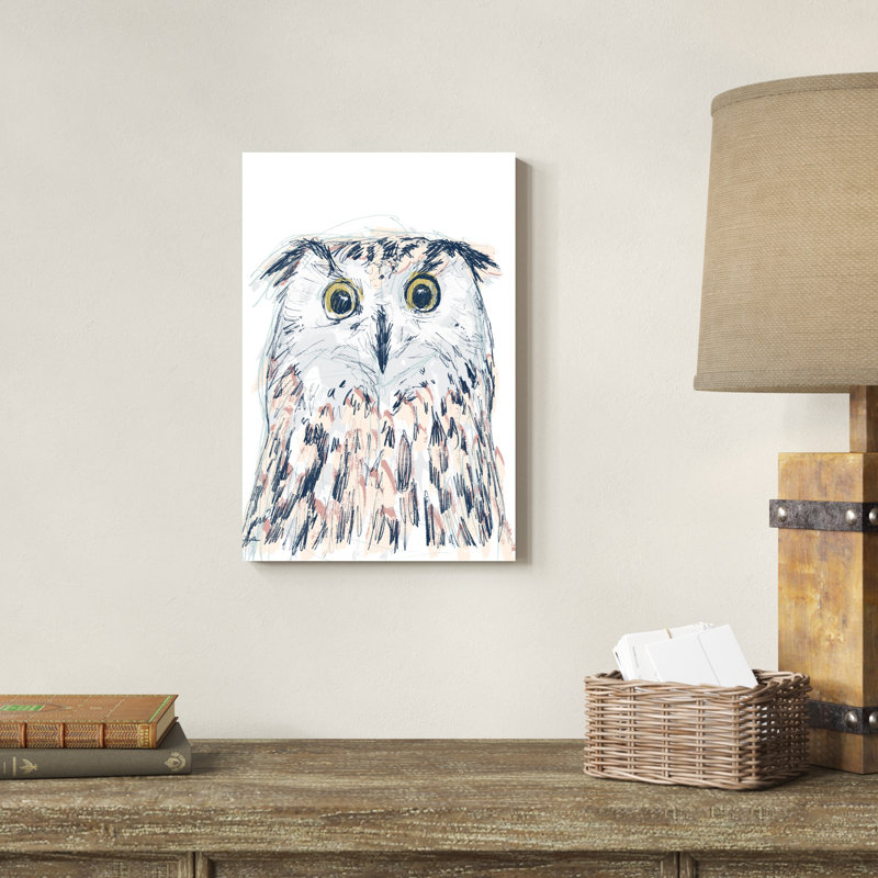 Funky Owl Portrait II, H 18 po x l 12 po x P 1 po