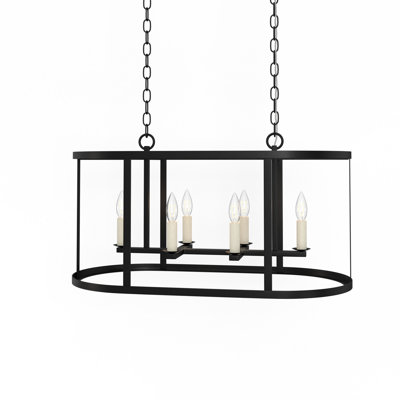 6 - Light Dimmable Geometric Chandelier