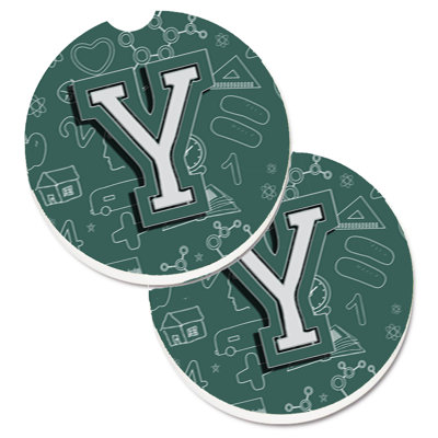 Ceramic Round 2 Piece Car Coaster Set