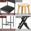 Ensemble de 4 tabourets de bar - Noir rustique - Chaises de bar rembourrées à hauteur de comptoir avec dossier et repose-pieds, îlot de cuisine et sièges de bar, assemblage facile