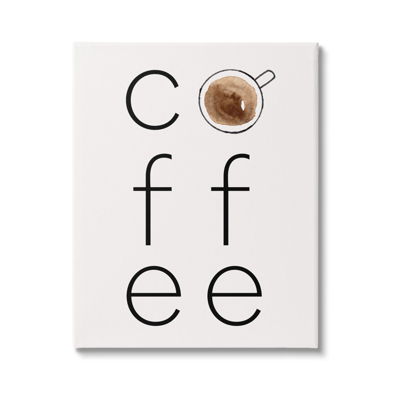 Texte café et tasse par Corinne Rose Designs, H 48 po x l 36 po x P 1,5 po