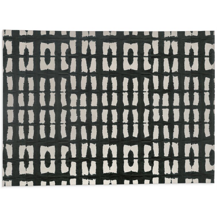 Geometric Black/White Area Rug Ebern Designs Rug Size: Runner 2' x 8