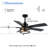 52" 5- Blade Industrial Large Ceiling Fan with Light Kit and Remote Black Farmhouse 6-speed Reversible DC Motor Fandelier