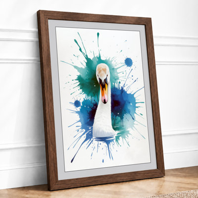 Swan in Splendour Modern - Framed Print