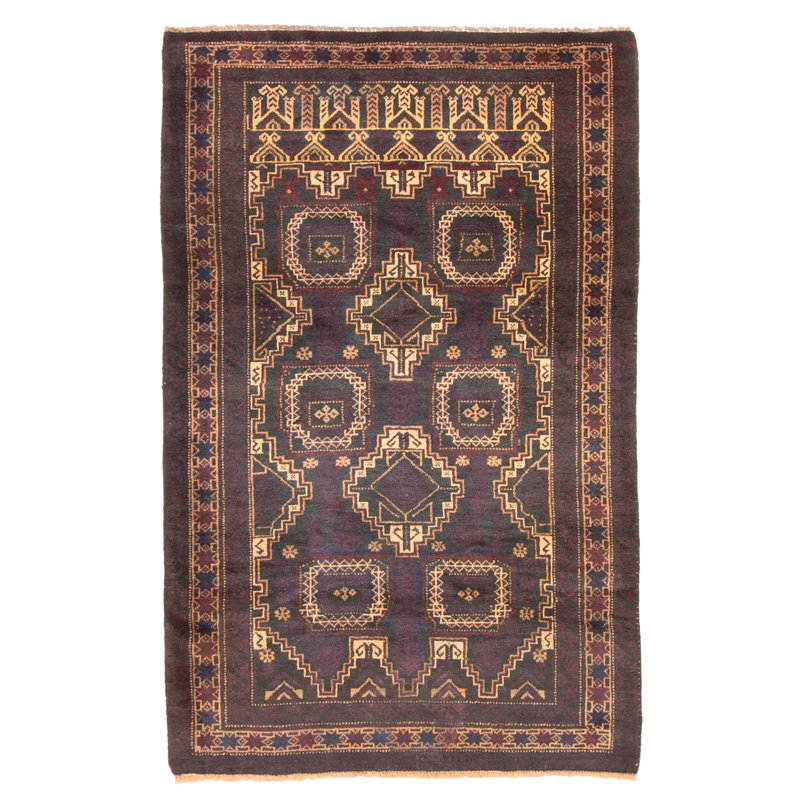Tapis gris Teimani 3 pi 1 po x 4 pi 10 po