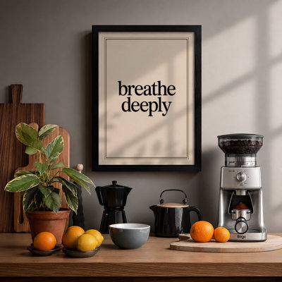 Breathe Deeply Minimalist - Framed Print