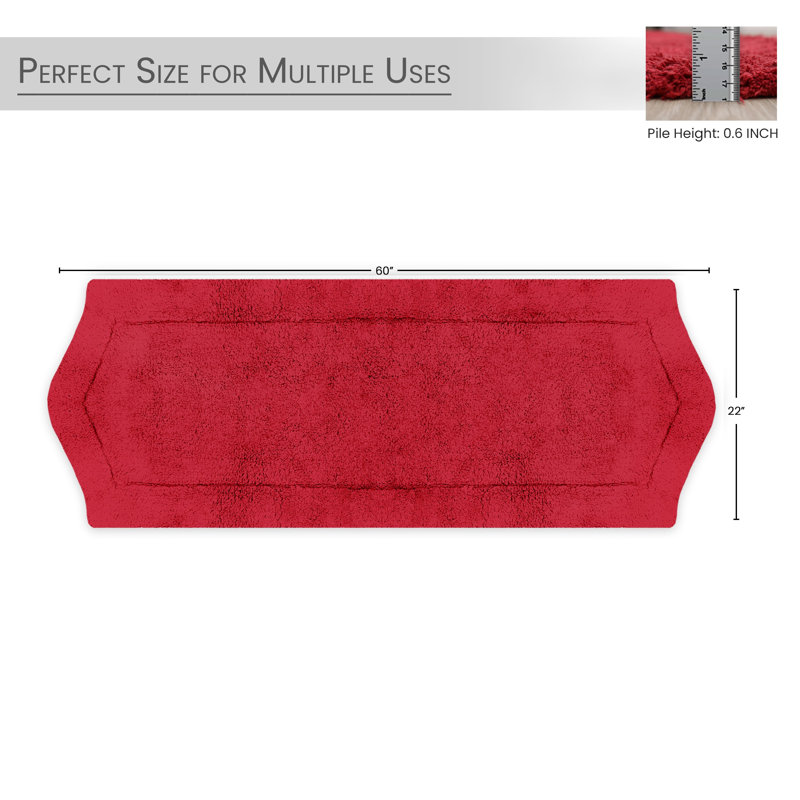 Tapis pour salle de bain Morissette, L 22 po x L 60 po, Rouge
