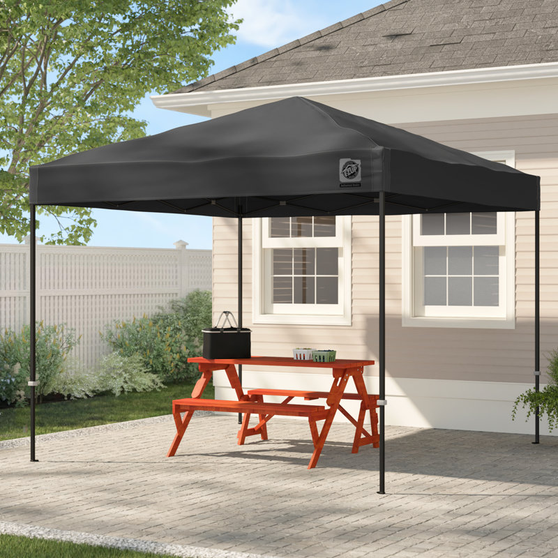 Gray 10' x 10' Powder-Coated Steel Pop-Up Canopy Tent