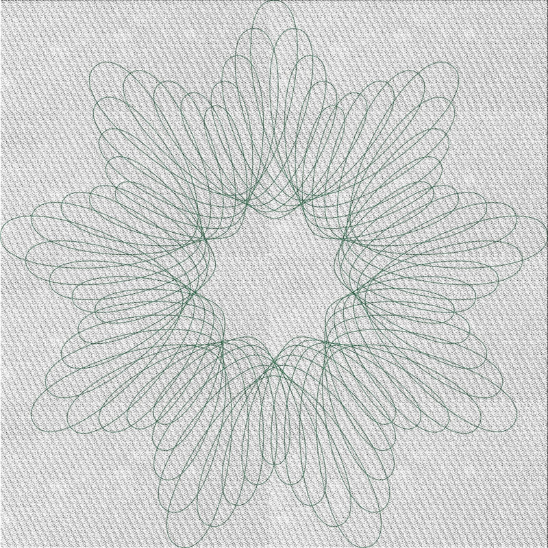 Tapis de zone verte à motif, Carré 5 pi