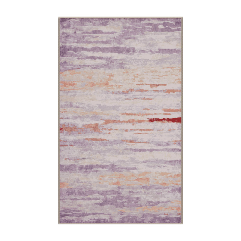 Tapis beige lavable à la machine, Rectangle 7 pi x 9 pi