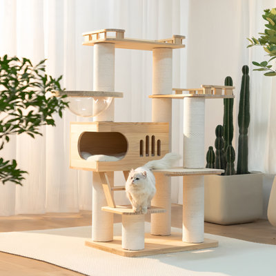Arbre à chat en bois massif Minimalist