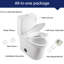 Toilette en céramique blanche 1,1 / 1,6, hauteur confortable, siège à fermeture en douceur et une toilette blanche approuvée