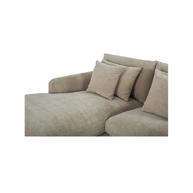 Berga Chaise Sectional, Right Hand Facing, Pebble Polyester