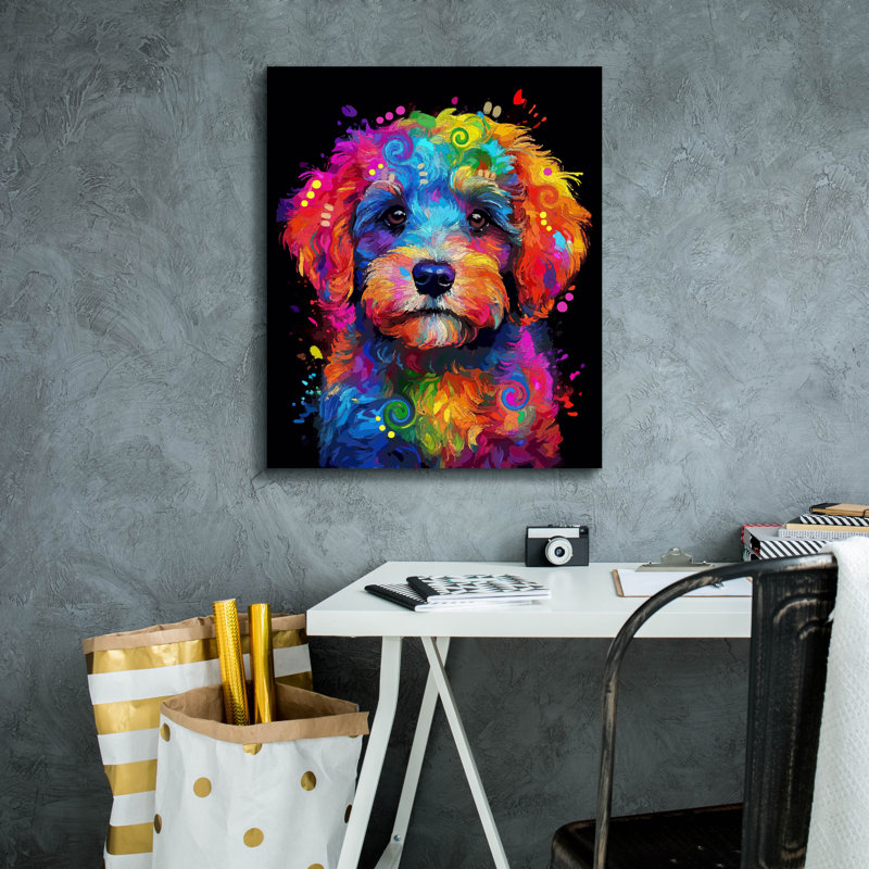 «Doodle Pup» par Dean Russo, art mural sur toile, 20 po x 24 po