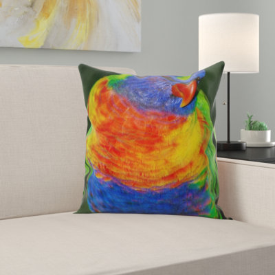 Rainbow Lorikeet Throw Pillow
