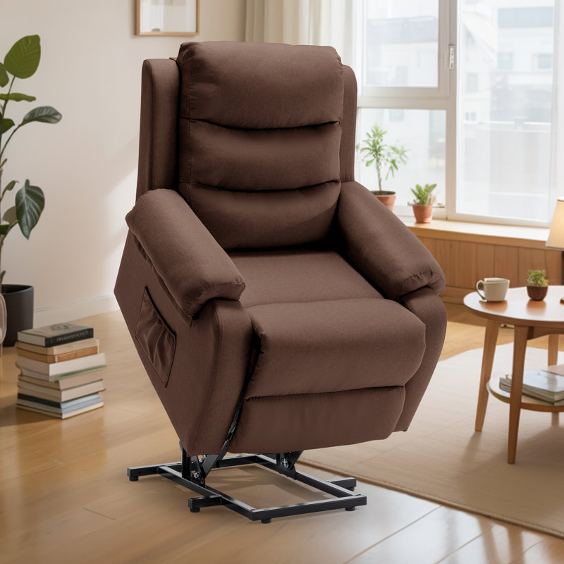  KORSER Power Lift Recliners , Small Recliner For Small Space, Electric Recliner Chair For Elderly With Side Pockets, Brown