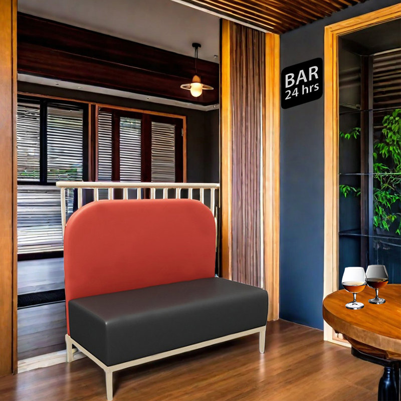 Restaurant Hot Pot Restaurant Cafe Bar Bench Faux Leather Upholstered Bench