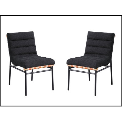 Ensemble de 2 chaises de salle à manger Lahni Black Boucle