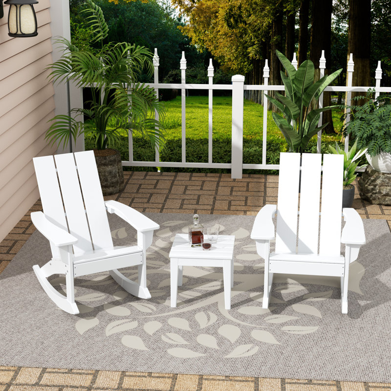 Chaise berçante d'extérieur en plastique Joubert, Blanc