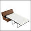 Lit simple escamotable avec repose-pieds pliant avec matelas et lit d'invité convertible brun