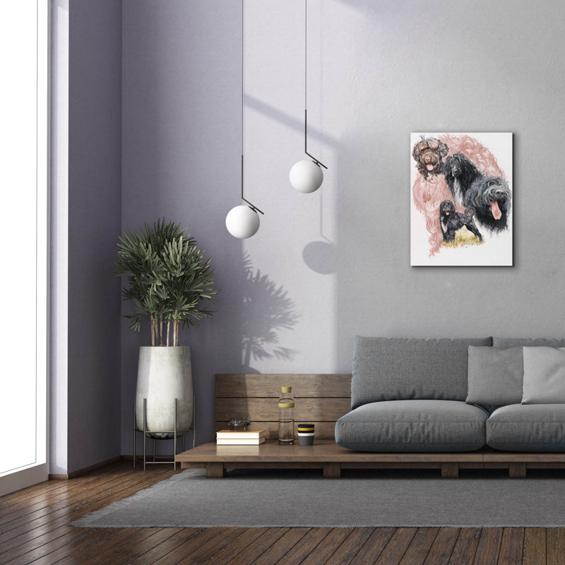 «Portugaise, chien d'eau» par Barbara Keith, art mural sur toile, H 34 po x l 26 po x P 1,5 po