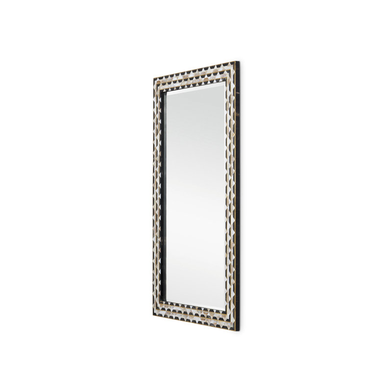 Macy Mother Of Pearl + Horn + Brass Wall Mirror