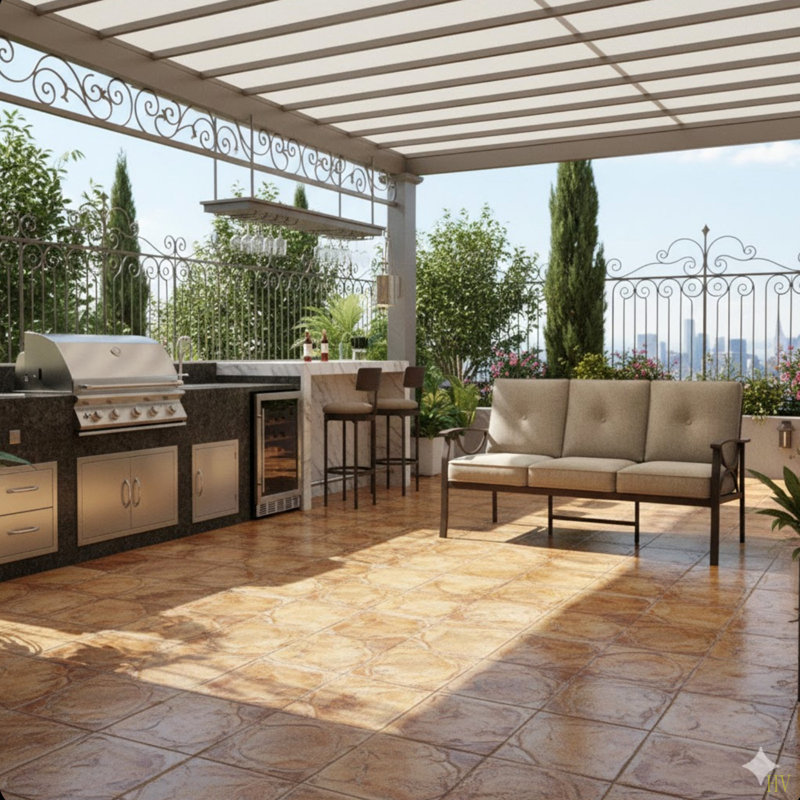 Canapé de patio 3 places en métal résistant aux intempéries, 70 pouces, avec coussins et structure., Beige