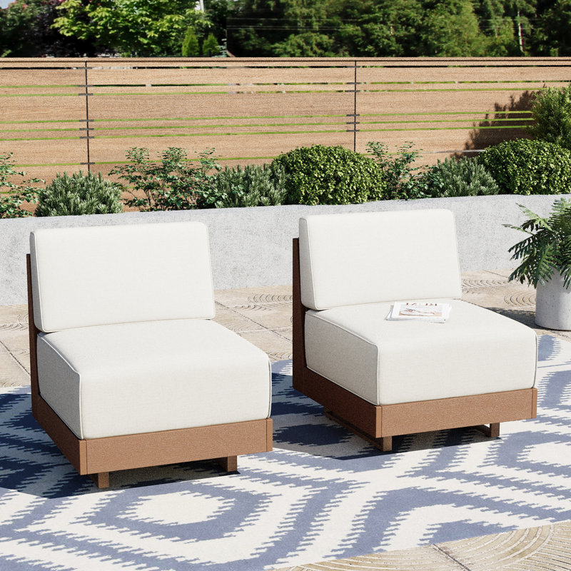 HDPE & Rattan Armless Single Sofa, Brown