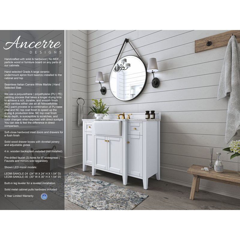Adeline 48'' W Single Vanity, White