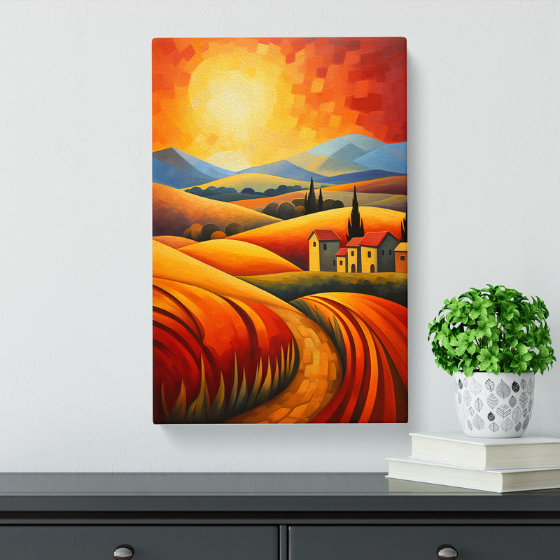 Landscape Cubism No.2 - No Frame Print, 50cm H x 35cm W x 3cm D