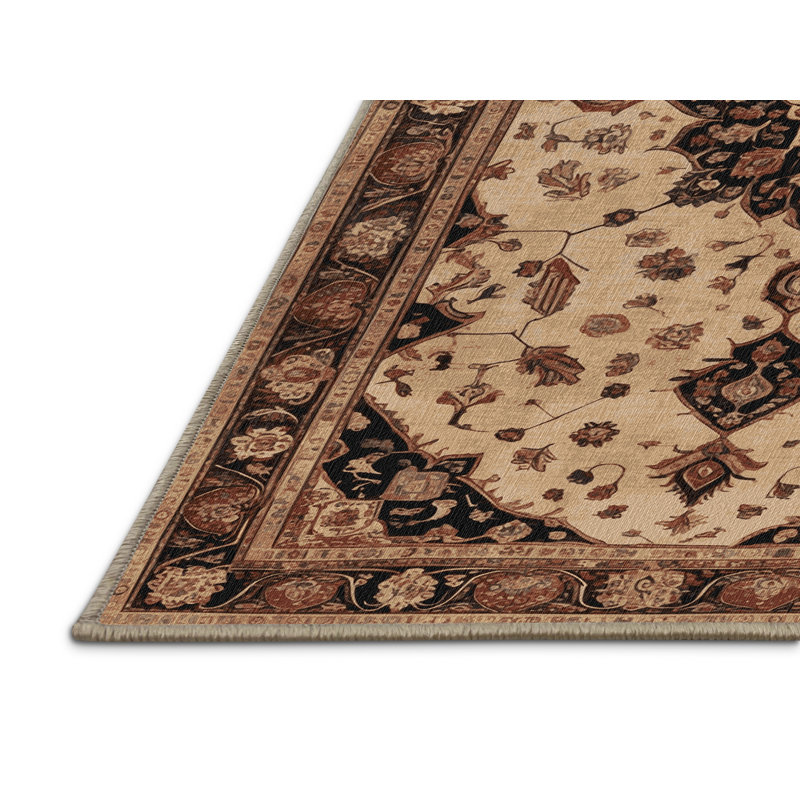Tapis brun lavable à la machine, Rectangle de 5 pi x 8 pi