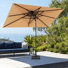 Parasol de marché rectangulaire de 116 po x 76 po avec base