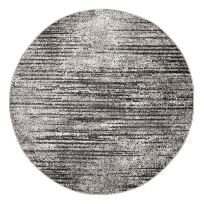 Khadijah Striped Light Gray Area Rug