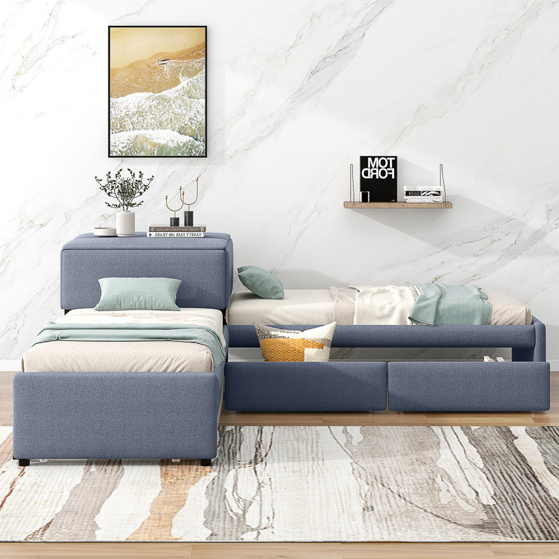 Upholstered Guestbed with Trundle Bed
