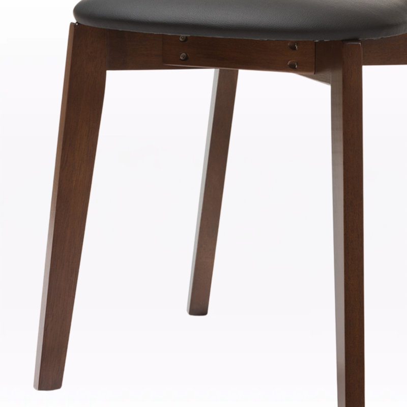 Jaxon Faux Leather Side Chair in Natural Oak Finish and Black, 31.5'' H X 17.56'' W X 19.69'' D