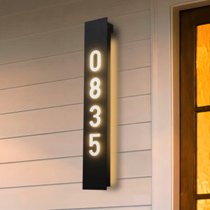 Black Aluminum Dusk To Dawn Outdoor Wall Light With Acrylic Shade And Door Numbers(optional)