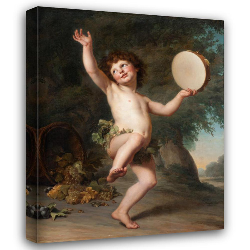 "Cupid as Bacchus" by  Adolf Ulrik Wertmüller - Gallery Wrap Canvas Wall Art, 24" H x 17" W