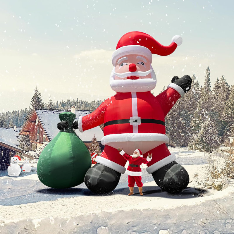 Père Noël gonflable de 26 pi avec ventilateur de 680 W pour décoration de jardin de Noël