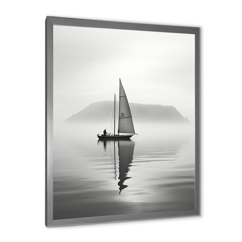 Voilier «Simplicity at Lake» sur toile, H 32 po x l 24 po x P 1 po, Cadre photo argenté