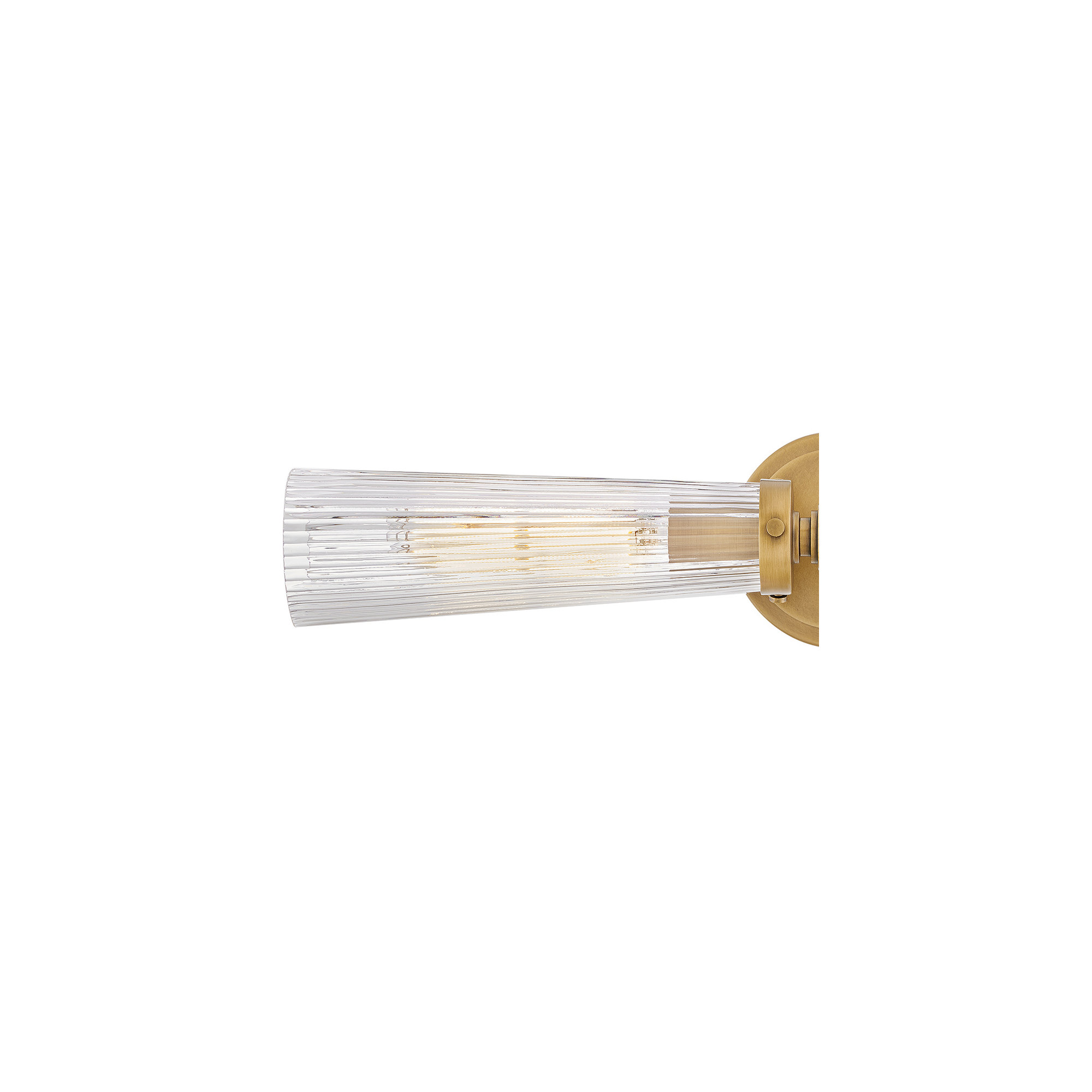 2 Light Transparent Vanity Light, Heritage Brass