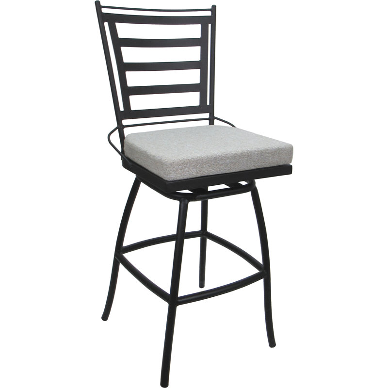Tabouret de comptoir d'extérieur pour l'extérieur sans accoudoirs, Blanc / gris