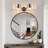 2-Light Vintage Bathroom Wall Sconce – Elegant Black Metal And Glass Lampshade Vanity Light Fixture