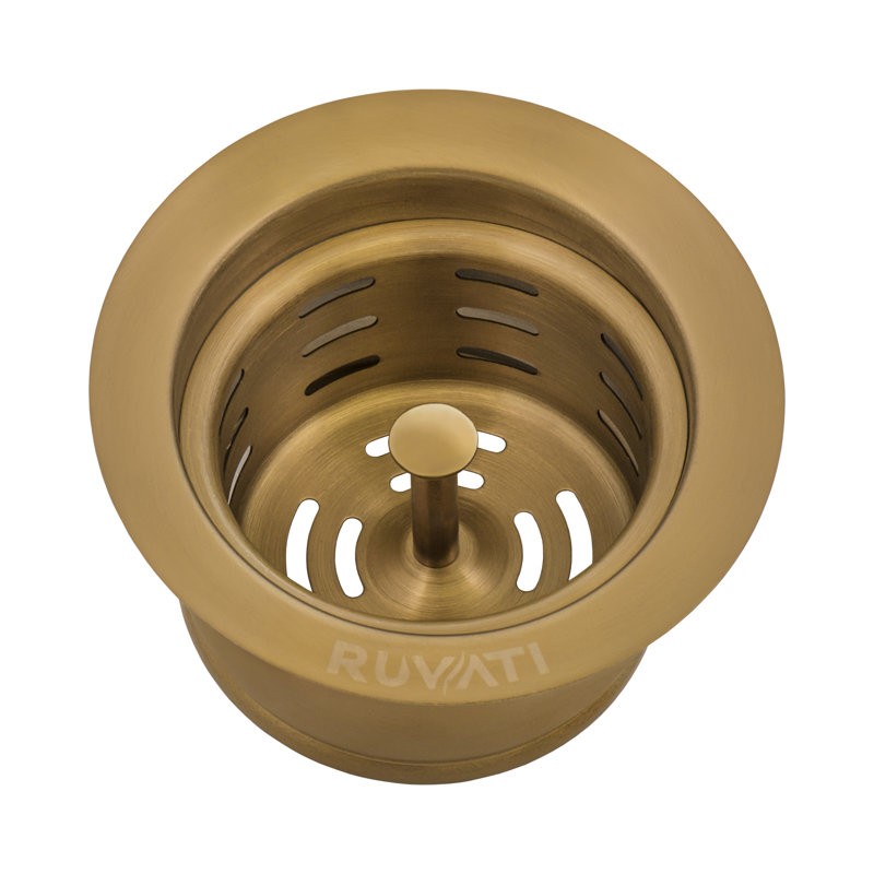 Broyeur à déchets prolongé avec crépine pour éviers de cuisine Ruvati - Acier inoxydable, Matte Gold Brass