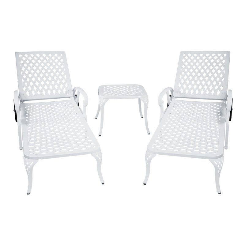 Chaise longue en aluminium coulé 1pc blanc