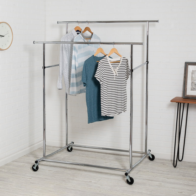 Calil Metal Adjustable Rolling Clothing Rack