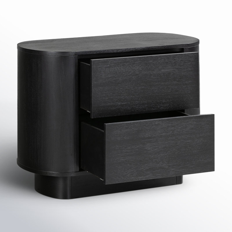 Paden Nightstand-Aged Black Acacia, Aged Black Acacia