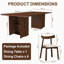 Ensemble de table de salle à manger de 78 pouces pour 6 personnes avec base de rangement et 6 chaises rembourrées en polyuréthane, rustique moderne-133467127-133467125-133467128-133467123