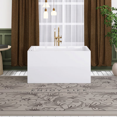 43.3'' x 27.6'' Soaking Acrylic Bathtub