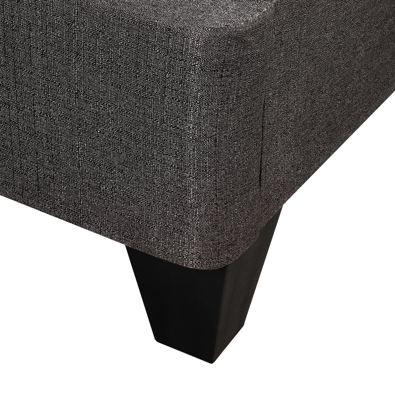 Base de lit simple tapissier TG: 14 po Lit plateforme, gris foncé, design contemporain: Essential